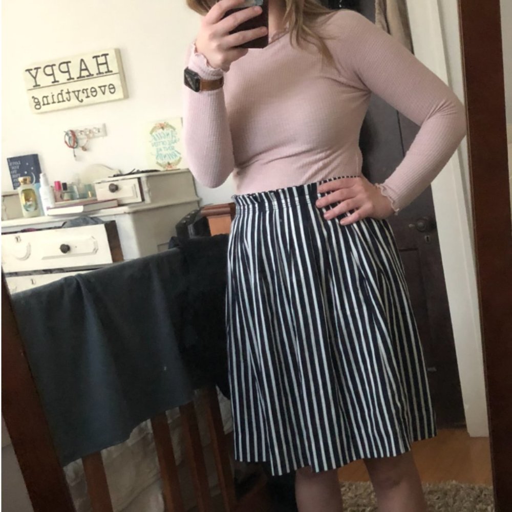 J. Crew Vertical Striped Midi Skirt Size - Picture 4 of 4
